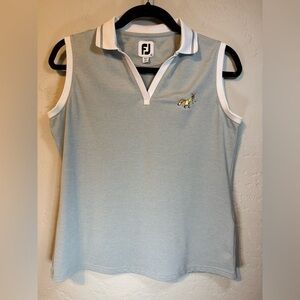 FootJoy Light Grey/Blue Sleeveless Polo Shirt size small